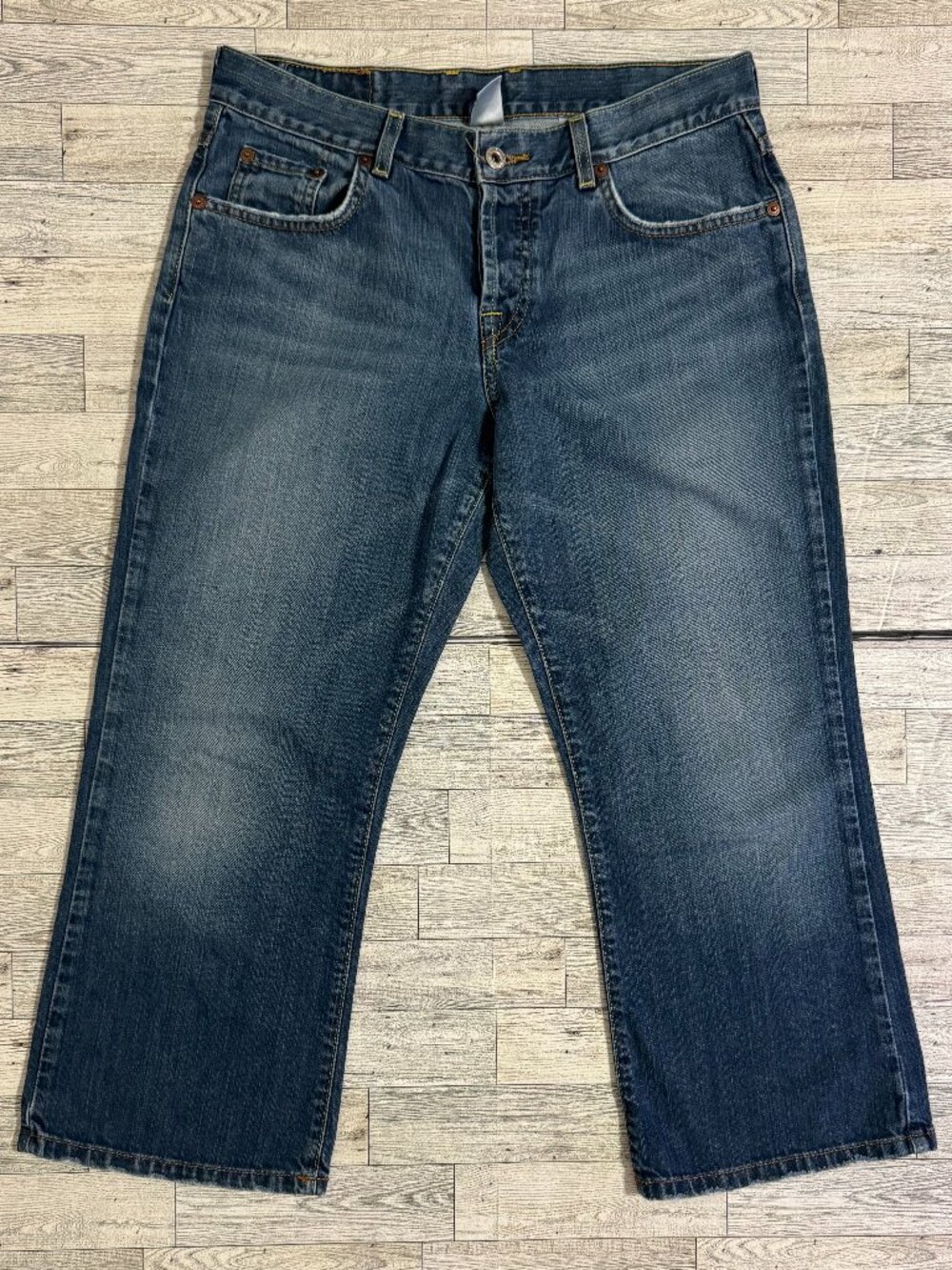 VTG Lucky Brand Dungarees Easy Rider Crop Jeans Made in USA Size 6 / 28